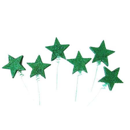 Pinches gibré estrellas verdes 6u